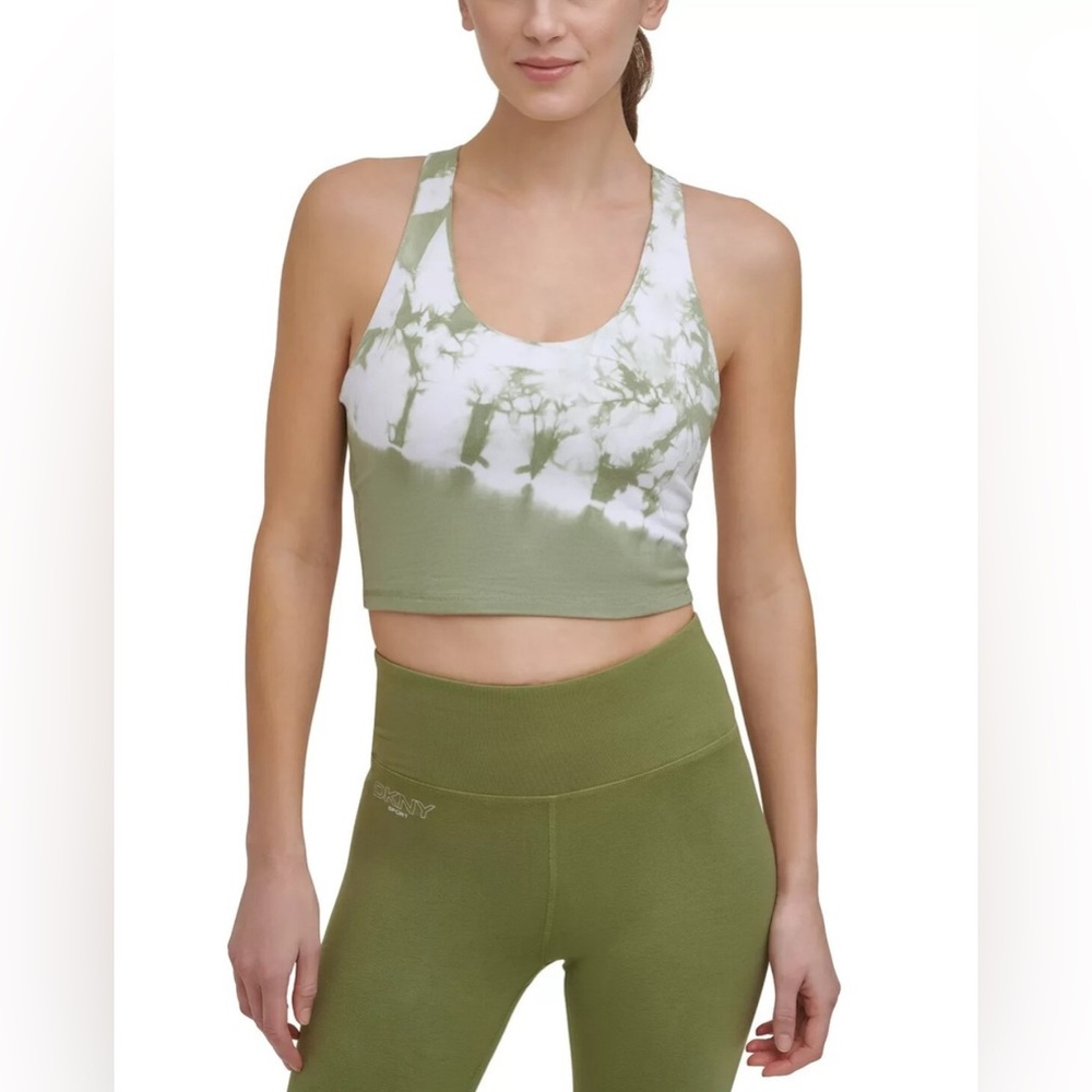 NWT DKNY NWT Sport Women's Tie-Dyed Long-Line YOGA/GYM TANK TOP Green Size XS